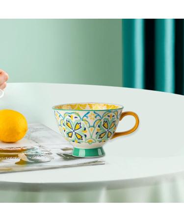 ZAANU Creative Tea Cups High Temperature Firing Heat Resistant Durable Retro Painted Pattern 420ml Coffee Mug Style B 1697 Color Style C - Buy Online on GoSupps.com