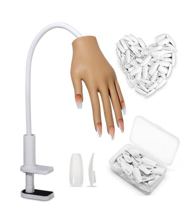 LIONVISON Practice Hand for Acrylic Nails-Flexible Moveable Fake