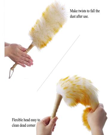 J&A Jason Aerobic Lambswool Duster - 18.9 inch Anti-Static Feather Duster for Home, Office, Car - Solid Wood Handle, Flexible Head - Buy Online on GoSupps.com