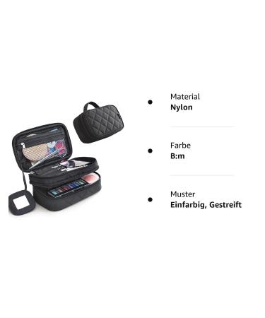 MLMSY Professional Black Make-Up Bag & Brush Organizer | Portable Double Layer Travel Cosmetic Handbag - Buy Online on GoSupps.com