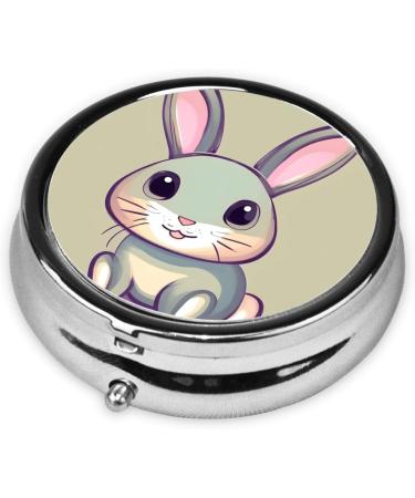 Buy Cute Little Bunny Round Pill Box - 3 Compartment Organizer for Travel | Portable & Stylish - Buy Online on GoSupps.com