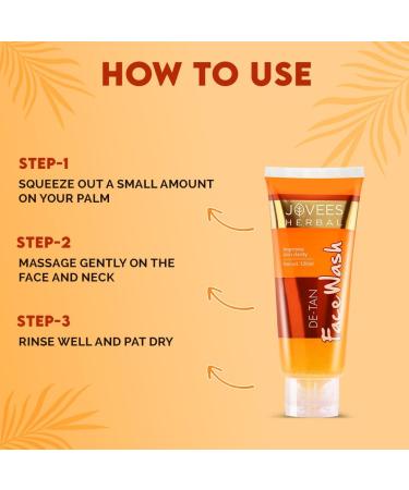 Jo Vee's Herbal De-Tan Face Wash - Tan Removal & Brightening | Natural Exfoliating & Clarifying 120 ML - Glowing Skin - Buy Online on GoSupps.com