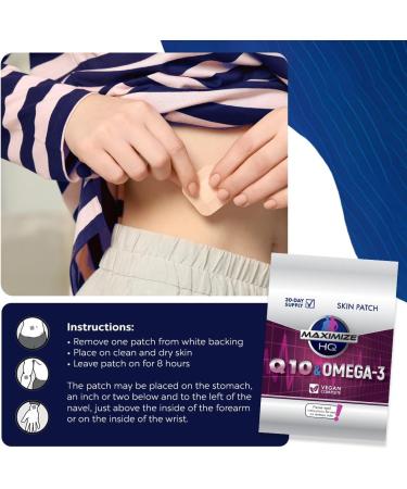Buy Coenzyme Q10 & Omega-3 Patches - 8 Hour Time-Release Fish Oil - Gluten Free - International Shipping - Buy Online on GoSupps.com