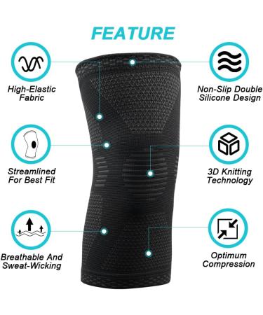 Acwoo Kniebandage - Adjustable Knee Support for Men & Women | Orthopedic Patella Brace for Knee Pain Relief & Meniscus Tears | 2-Pack Sports Bandage - Buy Online on GoSupps.com