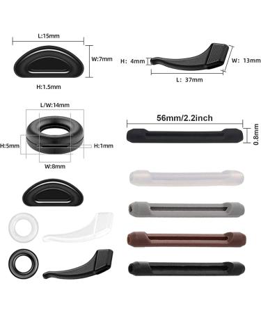 Euppsiiu Anti-Slip Silicone Glasses Holders 52 Pairs of Silicone Nose Pads & Elastic Earrings for Sunglasses Reading & Sports Glasses (4 Colors) - Buy Online on GoSupps.com