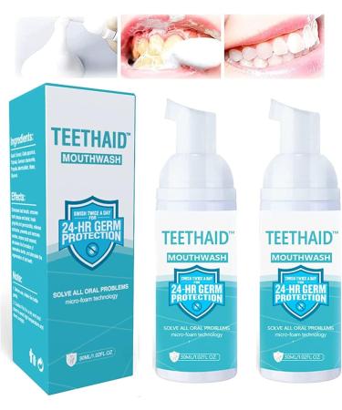 Teethaid mouthwash Teethaid Whitening Foam toothpaste tooth whitening toothpaste mousse removal of tartar prevention and treatment of caries elimination of bad breath (2PC-30ml)