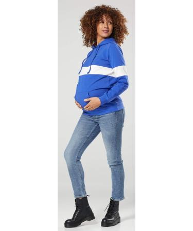 Happy Mama Women's Nursing Hoodie Breastfeeding Maternity - Royal Blue & White - Size 10 - Buy Online on GoSupps.com