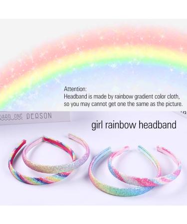 Girls Rainbow Headbands - 8 Pcs Sequin Heart Mermaid Hairbands Set - Buy Online on GoSupps.com