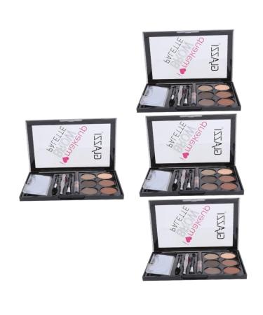 MAGICLULU 4 Sets Eyebrow Powder Set Glitter Makeup Brow Makeup Eyebrow Powder Cosmetic Brush Eyebrow Stickers