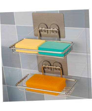 Ciieeo 2pcs Stainless Steel Soap Holder Bathroom Soap Dish Holder Suction Cup Soap Dish Shower Sponge Holder Soap Basket Shower Soap Rack Bath Soap Holder No Trace -mounted - Buy Online on GoSupps.com