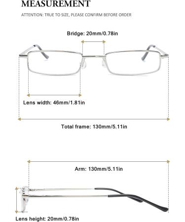 Vevesmundo Metal Reading Glasses - Compact Lightweight Spring Hinge - Classic Silver Blue Light Filter - 3.5x Magnification - International Shipping Available - Buy Online on GoSupps.com