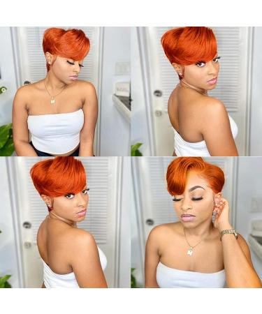 West Kiss 6 Inch Ginger Pixie Cut Lace Front Wig for Black Women - Short Bob Straight Human Hair Wig - Buy Online on GoSupps.com