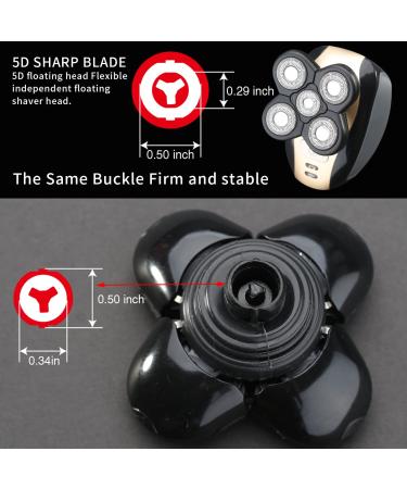 5D Black Electric Shaver Replacement Heads | Universal Blades for Freedom Grooming Shaver - Buy Online on GoSupps.com