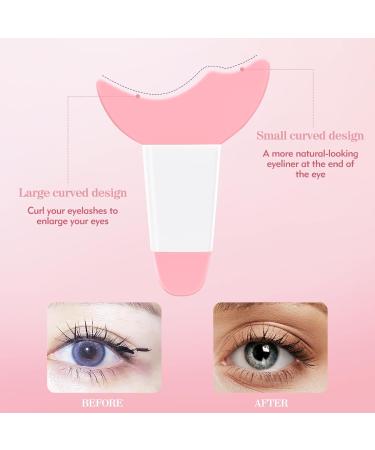 2pcs Mascara Shield Applicator Guard - Silicone Eyeliner Tool Set - Winged Eyeliner Stencils - Reusable - Pink & Blue - Buy Online on GoSupps.com