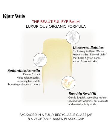 Kjaer Weis Organic Eye Balm: Hydrating Cream for Dark Circles, Puffiness, and Wrinkles - Buy Online on GoSupps.com
