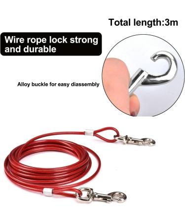 Intestinal Piral Peg with Leash - 15 Inch Tie-Out for Small to Medium Dogs | Durable Stainless Steel Floor Anchor for Courtyard & Camping (Red) - Buy Online on GoSupps.com