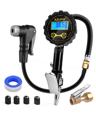 AZUNO Bike Tire Inflator with Pressure Gauge - Bicycle Presta and Schrader Air Compressor Tool Universal Presta Schrader Chuck