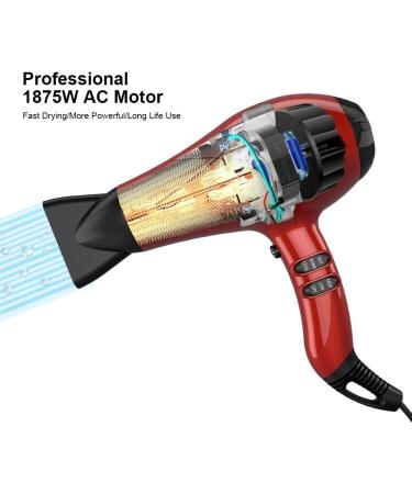 Buy 1875W Professional Salon Hair Dryer | Fast Drying Ionic Blow Dryer with 2 Speeds & 3 Temperature Settings - International Shipping Available - Buy Online on GoSupps.com