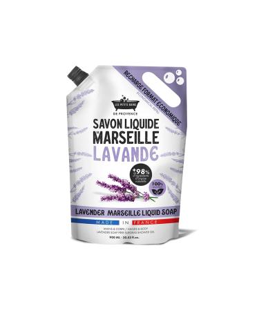 LES PETITS BAINS DE Provence Les Petits Bains de Provence Liquid Soap Refill 900 ml - Natural Liquid Soap +98% Natural Ingredients for Hands and Body Recyclable