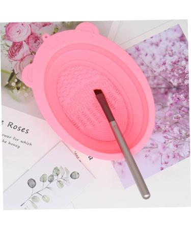 Buy Foldable Silicone Makeup Brush Cleaning Mat & Bowl - Pink Brush Cleaner Pad for Sponges | International Shipping Available - Buy Online on GoSupps.com