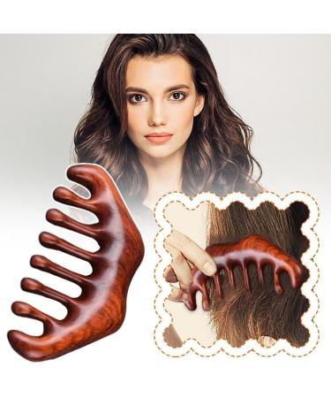 Head Meridian Massage Comb - Green Sandalwood Therapy Comb with 5 Wide Teeth for Hair & Blood Circulation - Enhance Acupuncture Experience - Buy Online on GoSupps.com