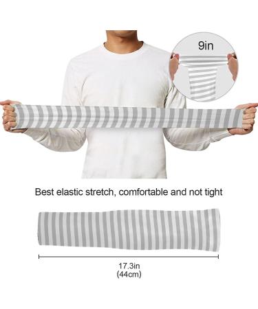 Grey Striped Compression Arm Sleeve - UPF 40+ Sun Protection for Men & Women - Buy Online on GoSupps.com