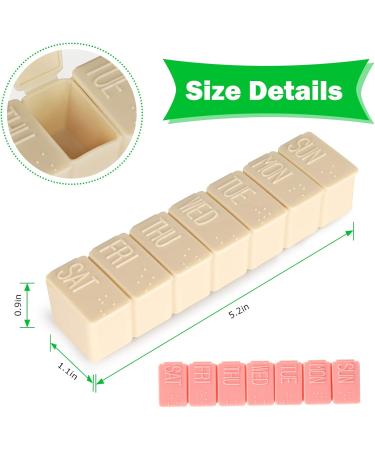 2-Pack Weekly Pill Organizer | 7-Day Travel Pill Box for Vitamins & Supplements | Pink & Beige Medicine Organizers - Buy Online on GoSupps.com