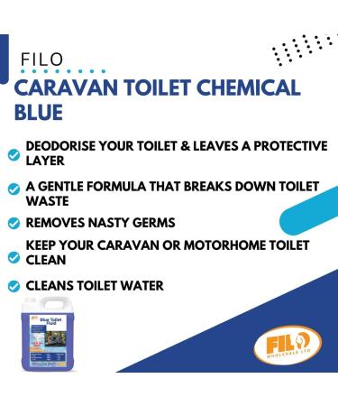 Filo Blue Toilet Fluid 4L Eco friendly Waste Holding Tank Cleaner for Caravan Motorhomes Campervans - Odour Control - Chemical Liquid for Camping/Portable Toilets. (2) - Buy Online on GoSupps.com