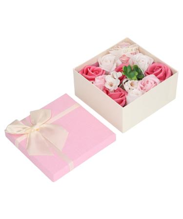 Tnfeeon Rose Flower Soap Decorative Soap Delicate Elegant Flower for Lady Birthday (PINK)