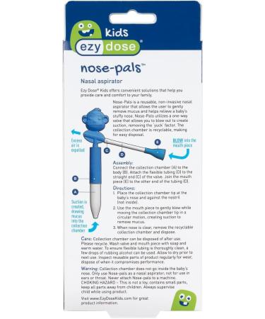 Ezy Dose Kids Nasal Aspirator | Sinus Relief for Baby and Toddler | Nose-Pals Aspirator with Disposable Storage Chambers - Buy Online on GoSupps.com