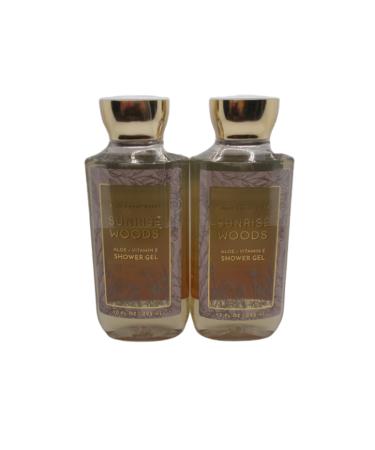 Bath and Body Works Gift Set of 2 - 10 Fl Oz Shower Gel (Sunrise Woods) Multicolor