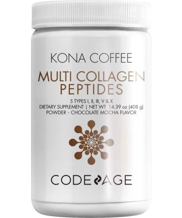 CodeAge Kona Coffee Multi Collagen Peptides Chocolate Mocha 14.39 oz (408 g)