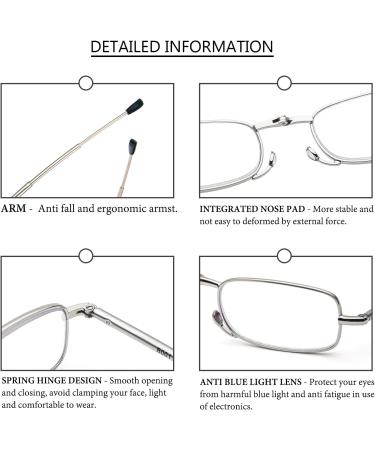Buy Cokobin Foldable Reading Glasses +1.0 - Stainless Steel Anti-Blue Light Hard Shell Case for Men & Women - International Shipping Available - Buy Online on GoSupps.com