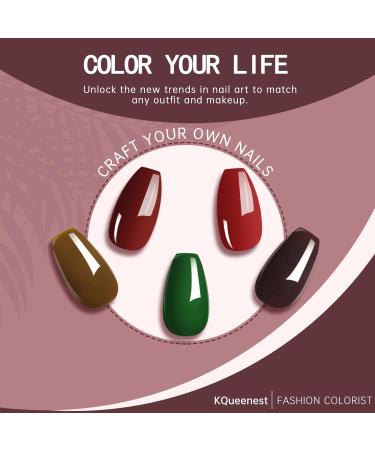 Buy KQueenest Gel Press on Nails | Short Medium Coffin & Ballerina Styles in Wine Red - Glossy Burgundy Acrylic False Nails for International Shipping - Buy Online on GoSupps.com