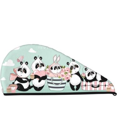 Shop Cute Panda Microfiber Hair Towel - Super Absorbent Coral Velvet Wrap for Long Curly & Thick Hair - Quick Dry & Soft for Women - Buy Online on GoSupps.com