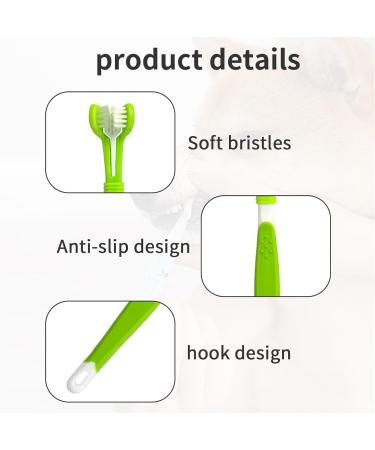 3-Pack Dog Toothbrush Set | Triple Head Pet Toothbrush for Medium & Large Dogs | Ideal Dog Oral Care - Buy Online on GoSupps.com