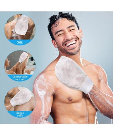100% Silk Peeling Body Glove - Exfoliating Shower Gloves for All Skin Types | 2 Pieces Massage & Cleanse - Buy Online on GoSupps.com