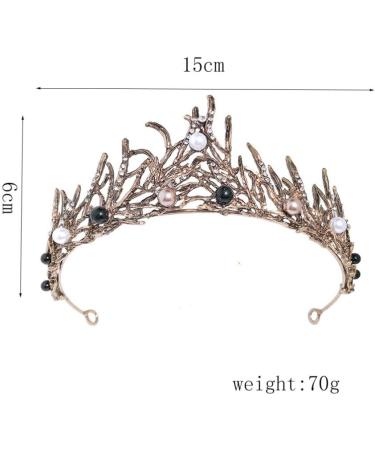 Lurrose Vintage Baroque Crown Tiara for Brides | Rhinestone Pearl Headband | Elegant Wedding Headdress - Buy Online on GoSupps.com