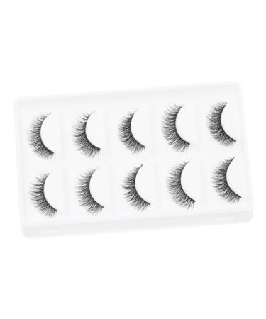 minkissy 10 Pairs Short False Eyelashes Art Eyelashes Thick Cross Eyelashes Dense Eyelashes Fake Eyelash Reusable Eyelashes Lashes Makeup Eyelash Major Accessories 6d Artificial Fiber
