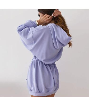 Ladies Blue Cat Print Long Sleeve Sweatshirt Dress - Summer Day Dress (Blue-C, S) - Buy Online on GoSupps.com