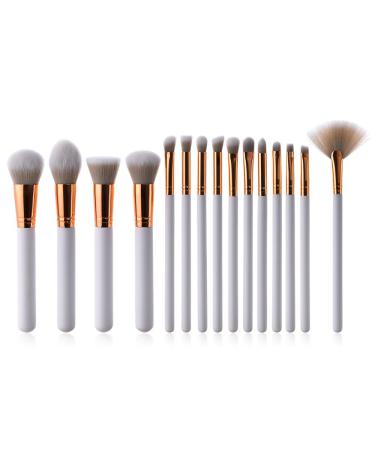 15Pcs Foundation Eyeliner Tool & Glitter Makeup Brush Set - White | Professional Eyeshadow & Lip Powder Brushes for Flawless Application - International Shipping Available - Buy Online on GoSupps.com