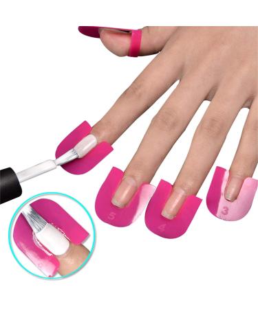 PPX 2 x Soft Plastic Nail Polish Stencils to Prevent Nail Polish from Spilling and Reusable 52 Pack