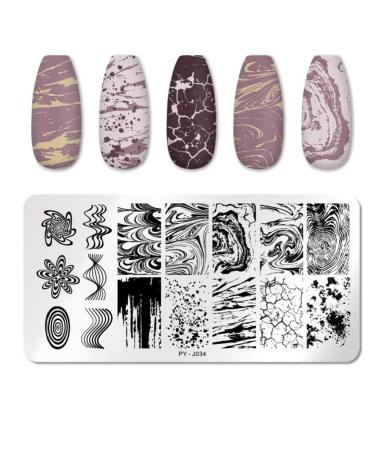 Marble Pattern Nail Art Stamping Plates Stainless Steel Manicure Template Stripe Geometric Pattern Nail Template