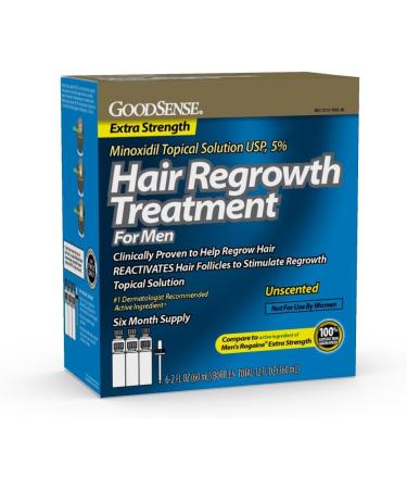 GoodSense Minoxidil Topical Solution USP  5%  Hair Regrowth Treatment for Men  Extra Strength  12 Fluid Ounces 12 Fl Oz (Pack of 1) Topical for Men