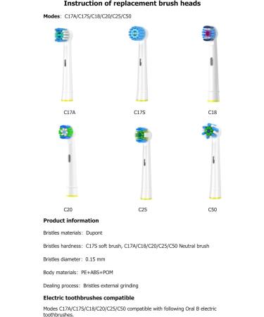 QLEBAO 16Pcs Toothbrush Heads Compatible with Braun Oral B Electric Toothbrush - Black - Buy Online on GoSupps.com
