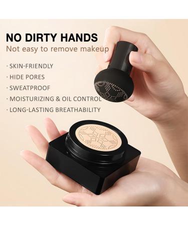Air Cushion CC Cream Mushroom Head Foundation BB Cream Face Makeup Foundation for Mature Skin Moisturizing Concealer Even Skin Tone - 01#ivory tint - Buy Online on GoSupps.com