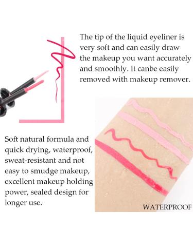 Pink Rose Red Liquid Eyeliner Set | Waterproof Colored Eye Liners for Women - 2Pcs Stamps Shapes - Delineadores de Colores para Ojos - Long-lasting and Vibrant Colors - Buy Online on GoSupps.com