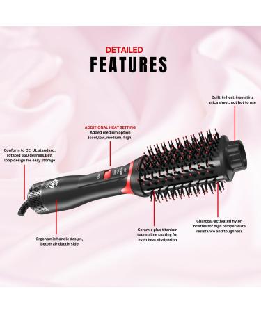 4-in-1 One-Step Hair Dryer & Volumizer - Anti-Frizz Hot Air Brush for Long Hair | Ceramic Titanium - Buy Online on GoSupps.com