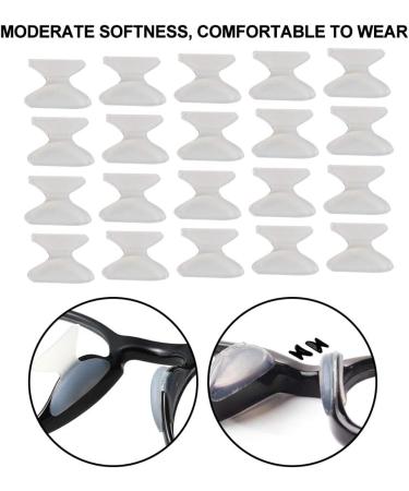 20 Pairs Anti-Slip Silicone Nose Pads for Glasses & Sunglasses - 1.8mm Soft White Eyewear Accessories - Buy Online on GoSupps.com