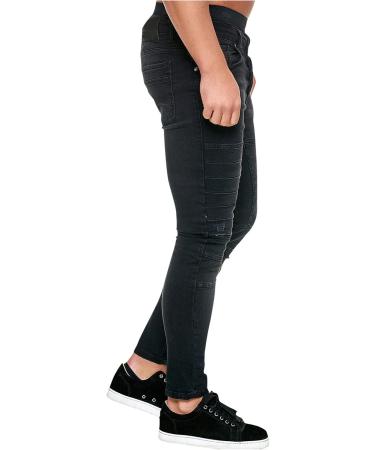 Shop Haiorziyou Men's Stretch Jeans Pants - Regular Fit Single-Colored Washed Out Jogging Trousers for Business & Leisure | XL Black - Buy Online on GoSupps.com